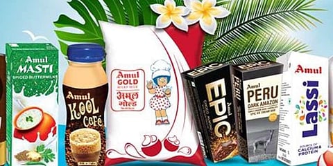 Amul is an Indian dairy cooperative society managed by the Gujarat Co-operative Milk Marketing Federation Ltd. (Photo | Amul.coop Official Twitter)