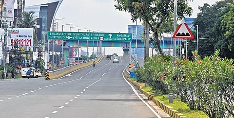 The deserted bypass at Vyttila on Saturday owing to lockdown | Albin Mathew