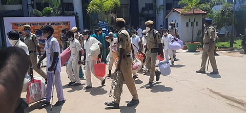 75 convicted inmates and 39 under trial prisoners were moved from Warangal central jail on Tuesday.