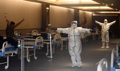 Coronavirus pandemic patients recovering from Covid-19 seen practice yoga. (File Photo | Parveen Negi, EPS)