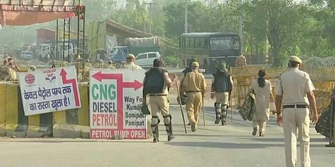 Two assistant sub-inspectors of Delhi Police's Special Branch were allegedly assaulted by a group of demonstrating farmers. (Photo | ANI)