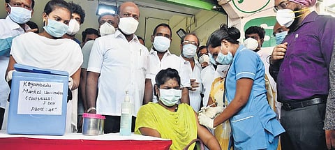 This was announced by Health Minister Ma Subramanian, seen here launching a vaccination camp in Chennai on Saturday | P Jawahar