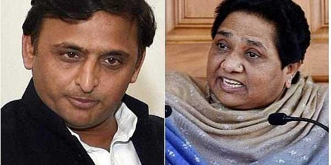 Samajwadi Party chief Akhilesh Yadav and BSP supremo Mayawati