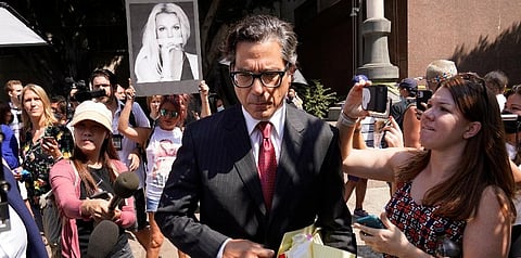 Britney Spears' newly appointed lawyer Mathew Rosengart leaves the Stanley Mosk Courthouse following a hearing concerning the pop singer's conservatorship, Wednesday, July 14, 2021, in LA. (Photo |AP)