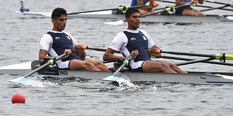 Indian rowers Arjun Lal Jat (L) and Arvind Singh (Photo | AFP)