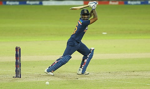 Indian batter Suryakumar Yadav during first T20 match against Sri Lanka in Colombo on Sunday. (Photo | Twitter/@BCCI)