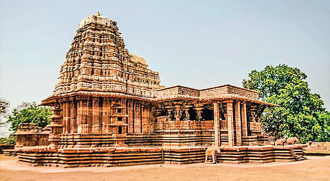 A view of the Ramappa temple, which bagged the World Heritage Site tag on Sunday, July 25, 2021. 