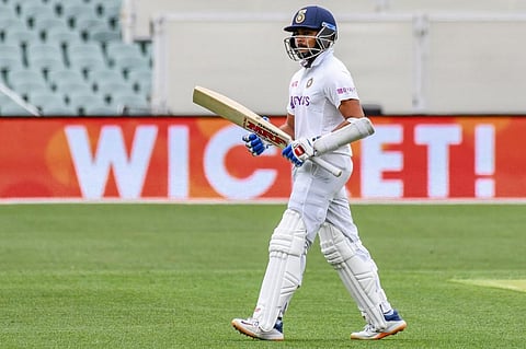 Indian batsman Prithvi Shaw walks back to the pavilion after his dismissal on day one of the first cricket Test match. (Photo | AFP)