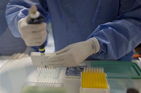 A graduate student works on analyzing samples to identify the Zika virus in a laboratory. (File | AP)