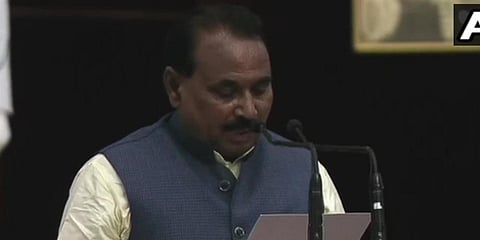 Five-time MP Bhanu Pratap Singh Verma takes oath as Union minister. (Photo| ANI)