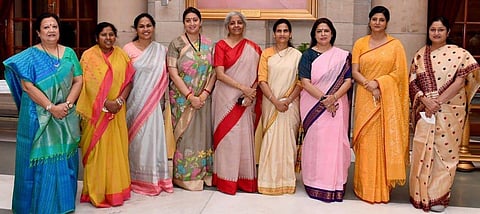 In the renewed NDA Council of Ministers, seven women were sworn in as ministers of state (MoS), while prominent leaders including Nirmala Sitharaman and Smriti Irani were retained. (File Photos)