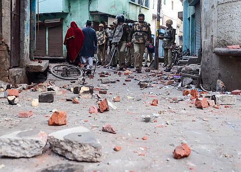 A view of after clashes broke out between anti-CAA protesters and police at Uparkot jama masjid in Aligarh. (File photo| PTI)