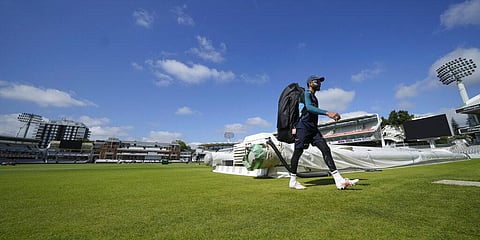 India's Virat Kohli walks to the nets during a practice session ahead of the second cricket test between England and India at Lord's cricket ground in London. (Photo | AP)