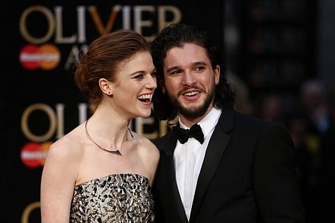 Game of Thrones actors Kit Harington (L) and his partner Leslie Rose (File | AFP)