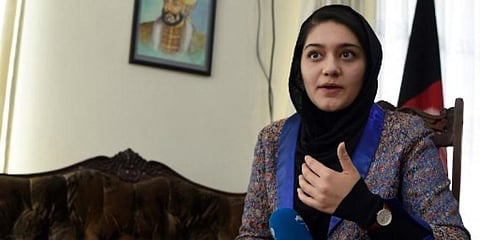 Aisha Khurram, Afghanistan’s youth representative to the United Nations, speaking during an interview with AFP in Kabul. (File photo  | AFP)