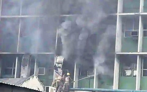 File picture of a fire incident at All India Institute of Medical Sciences, New Delhi