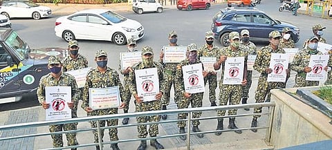 BBMP marshals had recently organised a walkathon in Bengaluru to create awareness against the habit of spitting in public places