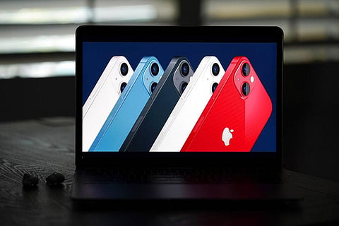 Seen on the screen of a device in La Habra, Calif., new iPhone 13 smartphones are introduced during a virtual event held to announce new Apple products Tuesday, Sept. 14, 2021.  (Photo | AP)