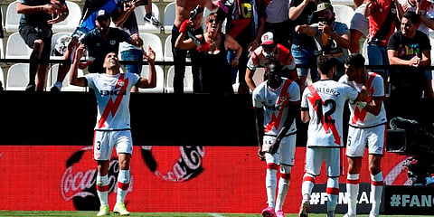 Radamel Falcao scored 10 minutes into his debut with Rayo Vallecano. (Photo @LaLigaEN)
