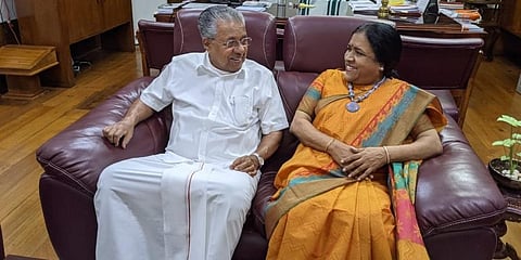 Kerala Chief Minister Pinarayi Vijayan with wife Kamala. (Facebook Photo)