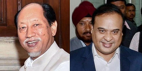 Assam CM Himanta Biswa Sarma and his Nagaland counterpart Neiphiu Rio  (FIle photo | PTI)