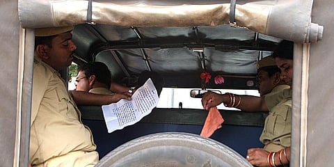 A policeman going through a oath copy during Vigilance Awareness Week function. (File Photo | Shamim, EPS)