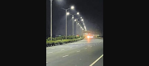 Apart from the 22-km stretch between Gachibowli and Shamshabad, the remaining part of the 158-km-long Outer Ring Road (ORR) did not have street lights till now