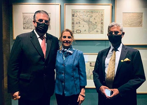 External Affairs Minister S Jaishankar attended the Grandeur of Mexico exhibition on the return of heritage. (Photo | S Jaishankar Official Twitter)