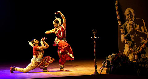 Disciples of Guru Kelucharan Mohapatra perform at Rabindra Mandap in Bhubaneswar. (File photo | EPS)