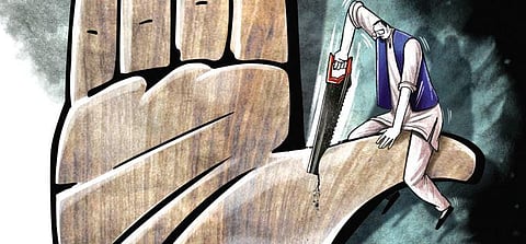 Yes, crisis is a default state in the Congress. (Express Illustrations | Amit Bandre)