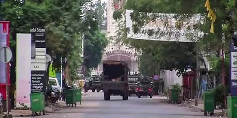 In this image made from video, a military truck is seen near the presidential palace in the capital Conakry, Guinea Sunday, Sept. 5, 2021. (Photo | AP)