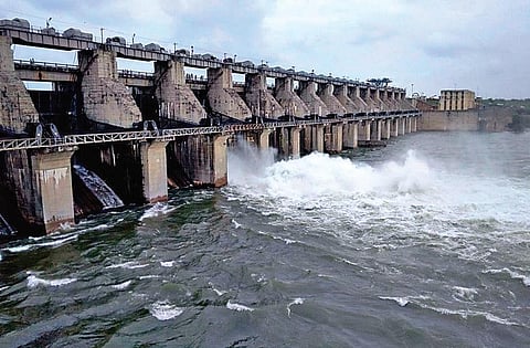 Water gushes out of Singur project