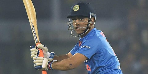 India batsman MS Dhoni (C) (Photo | PTI)