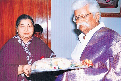 With former chief minister J Jayalalithaa | Express