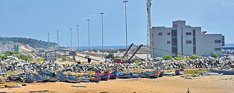 The project site of Vizhinjam International Transhipment Deepwater Multipurpose Seaport in Thiruvananthapuram  | B P Deepu