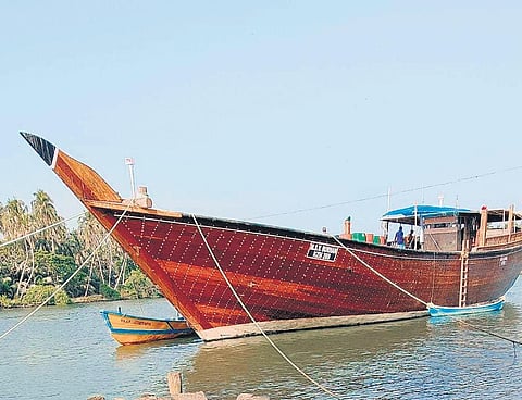 The dhow, MSV Burhan, which set off from Beypore