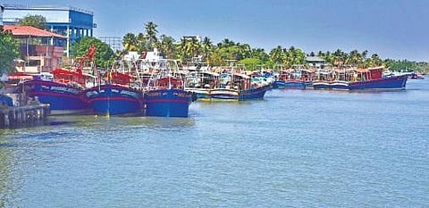 The fishing boats at Kalamukku