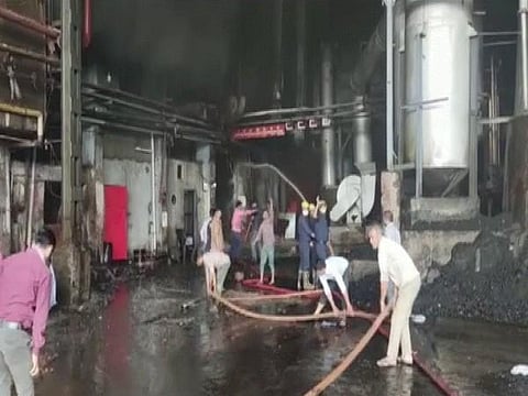 Locals claimed that a short circuit followed by blasts of gas cylinders caused the fire.  (Photo | ANI)