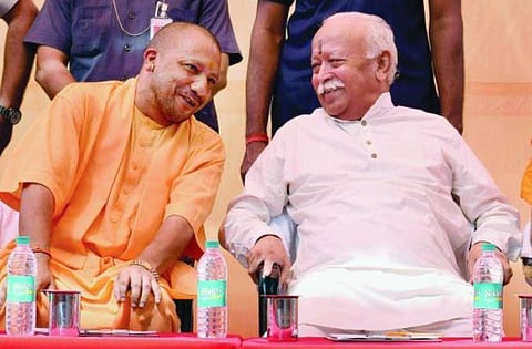 UP Chief Minister Yogi Adityanath and RSS chief Mohan Bhagwat