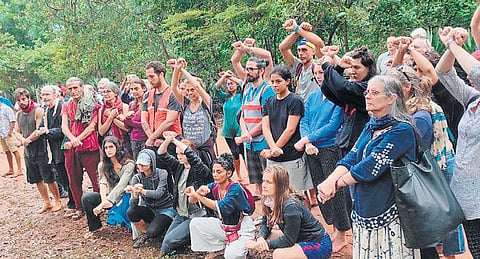 Protest against felling of trees in Auroville (File photo| Express)