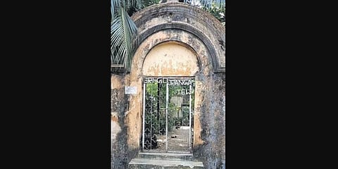Sri Gouranga Jew temple in Baripada town lying in ruins. (Photo | EPS)