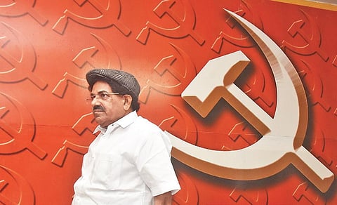In this file image, Kodiyeri Balakrishnan seen leaving after a press meet from AKG Centre in Thiruvananthapuram.(Photo | B P Deepu)
