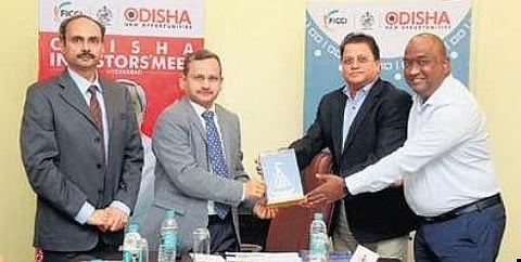 Chief Secretary Suresh Mahapatra, Principal Secretary, Industries Hemant Sharma with entrepreneurs at Hyderabad | Express