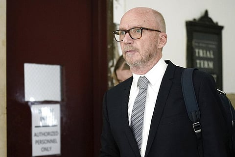 Film director Paul Haggis exits the courtroom for a lunch break, Wednesday, Oct. 19, 2022, in New York. (Photo | AP)