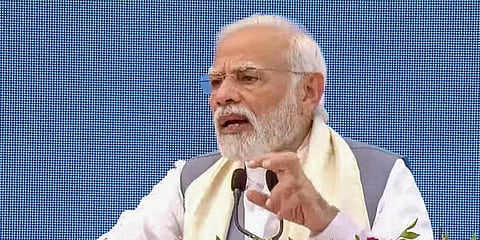 Prime Minister Narendra Modi addresses the launch ceremony of Mission LiFE, in Kevadia, Thursday, Oct. 20, 2022. (Photo | PTI)