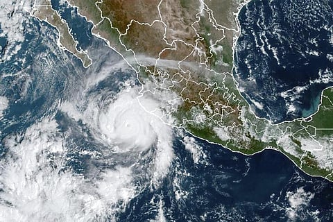 This satellite image taken at 15:30 UTC and provided by NOAA shows Hurricane Roslyn approaching the Pacific coast of Mexico. (Photo | AP)