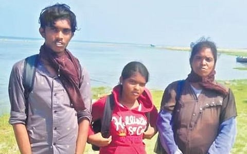 Shanthi (right) with Ajanthan (22) and Surabi (12) | Express