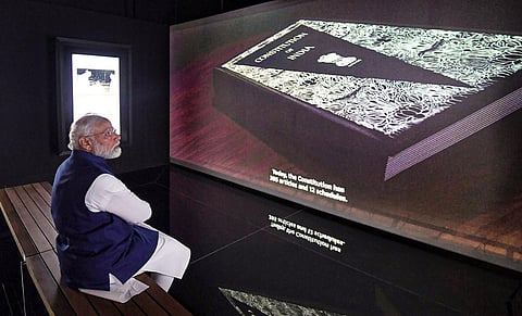 Prime Minister Narendra Modi at the inauguration of Pradhan Mantri Sangrahalaya, in New Delhi. (File Photo | PTI)