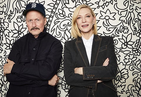 Todd Field, left, and Cate Blanchett pose for a portrait on Oct. 2, 2022, in New York to promote the film Tár. (Photo | AP)