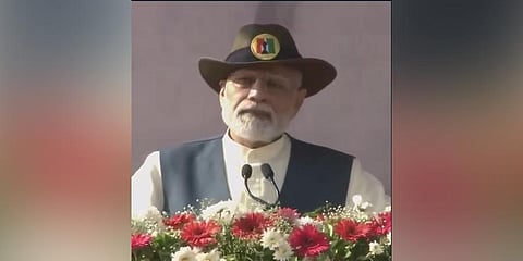 PM Modi Gets emotional on Morbi Incident during address to Officer Trainees of 97th Common Foundation Course at culmination of Aarambh  at Kevadia. (Photo | EPS)